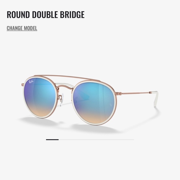 CUSTOMIZED RAY BAN ROUND DOUBLE BRIDGE SUNGLASSES - Picture 1 of 8